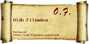 Oláh Filoména névjegykártya
