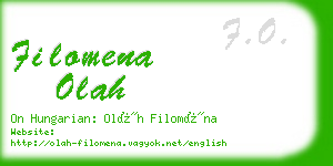 filomena olah business card